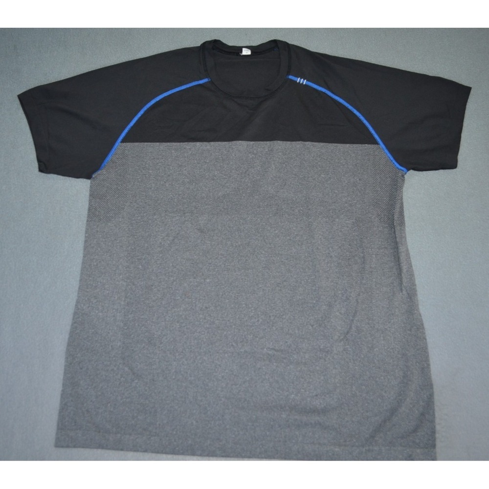 Lululemon Shirt Mens XL Metal Vent Tech Short Sleeve Running Gym Gray/Black